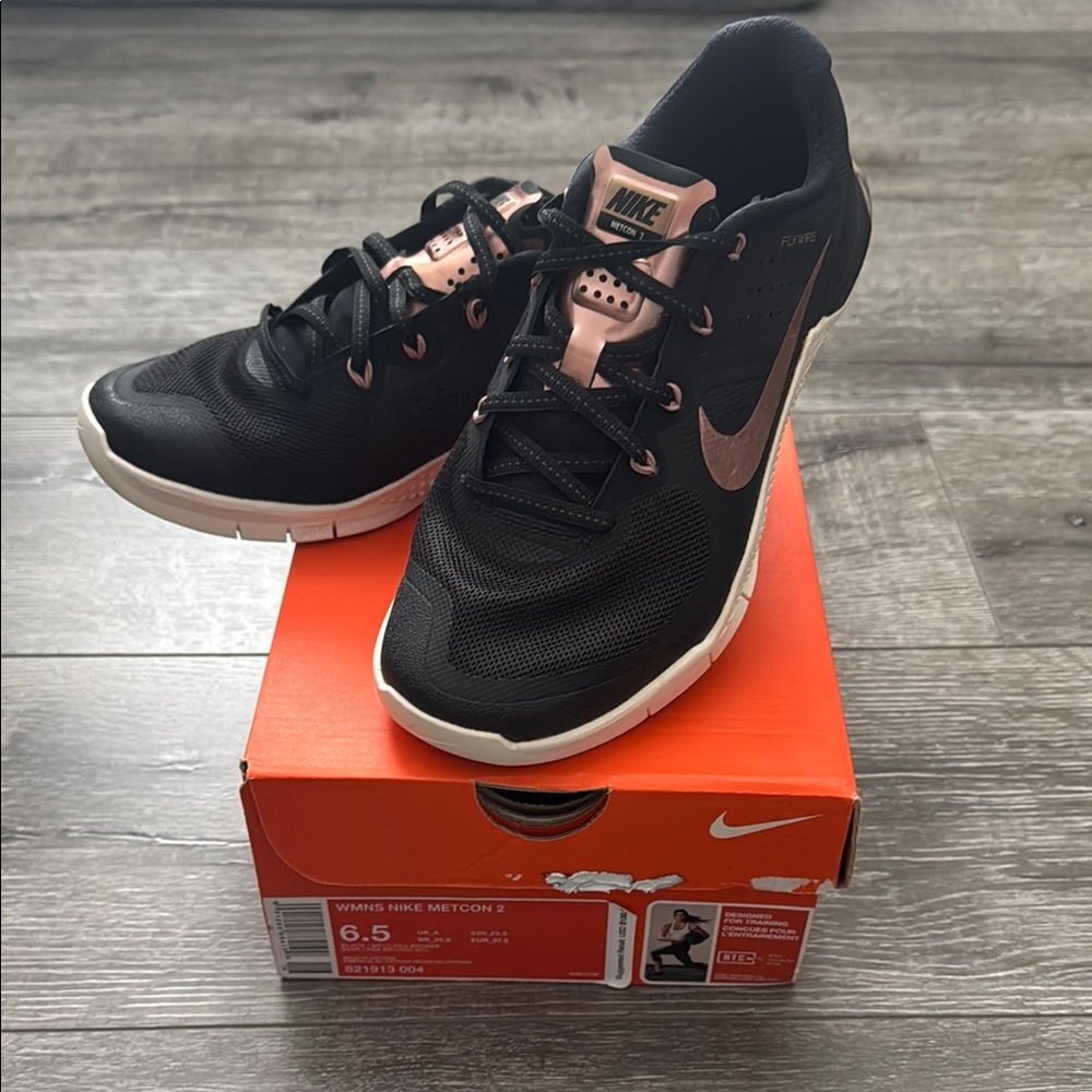 Nike Women's Metcon 2 Black and RoseGold Shoes